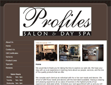 Tablet Screenshot of profilessalonanddayspa.com